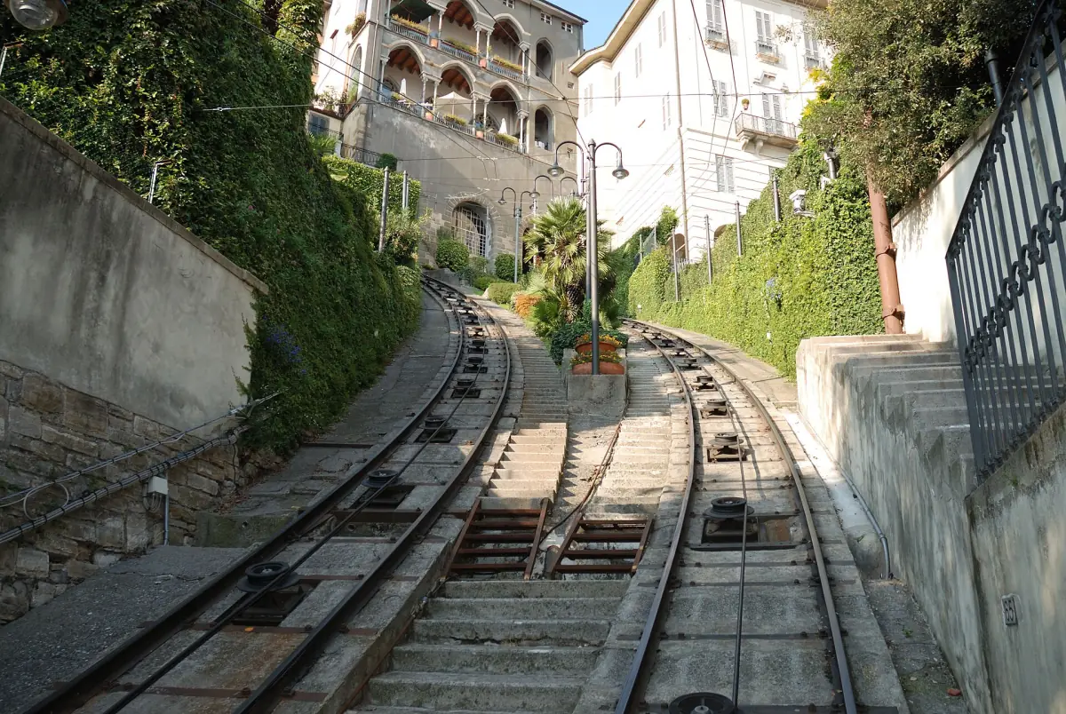 The funicular up to Bergamo's Città Alta