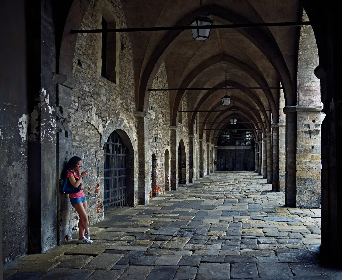 A cloister in Bergamo's upper town