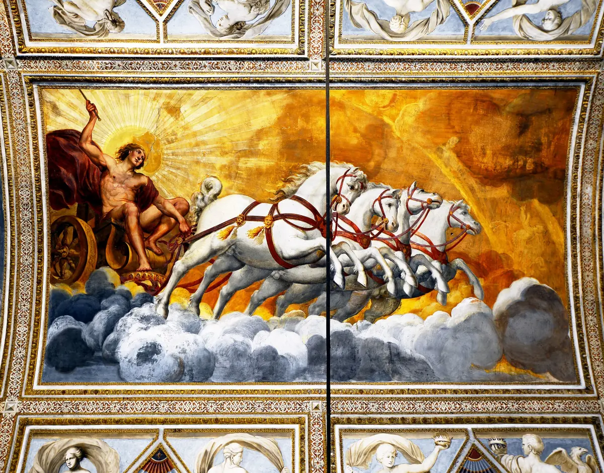 A painted ceiling in the Palazzo Ducale