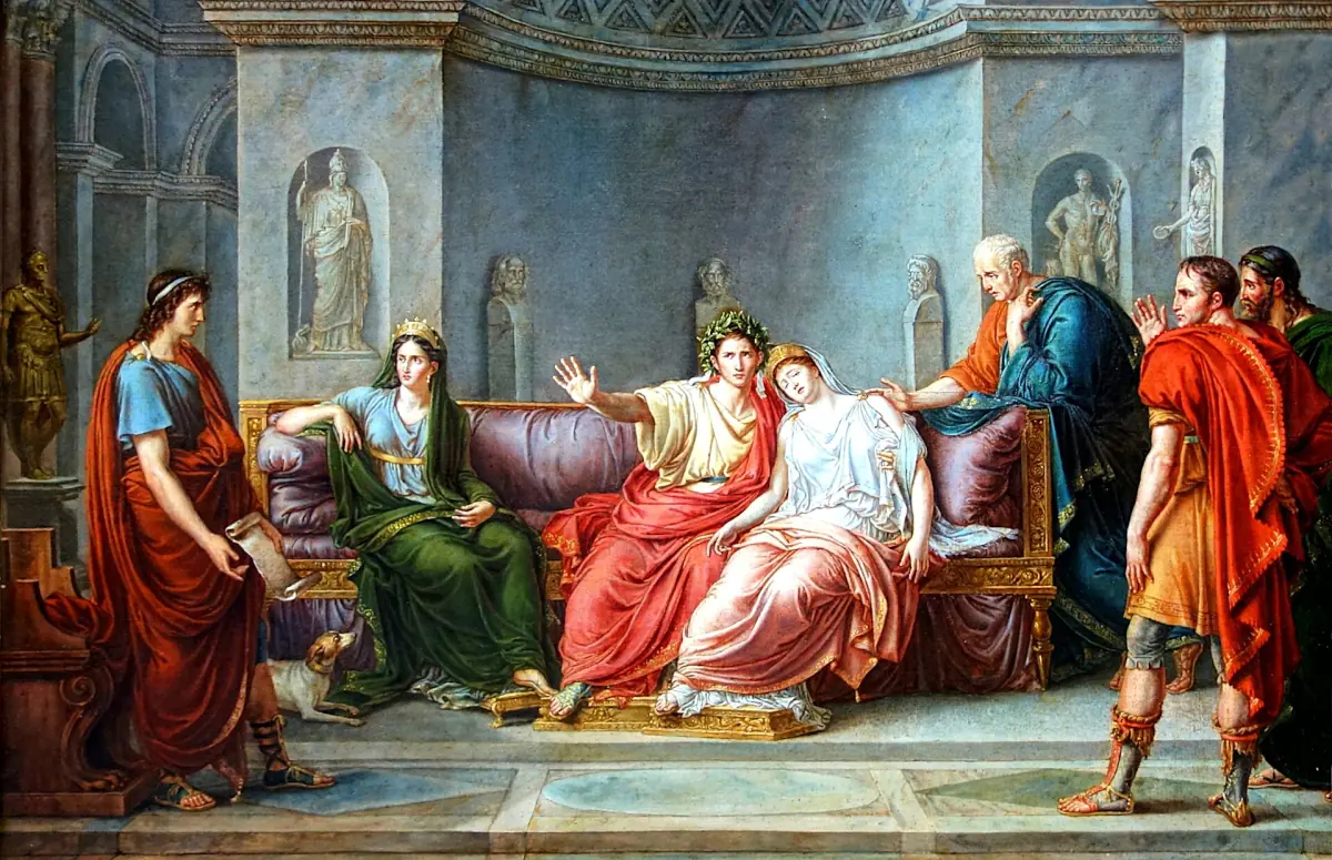 Ein bemalter Saal in der Villa Carlotta