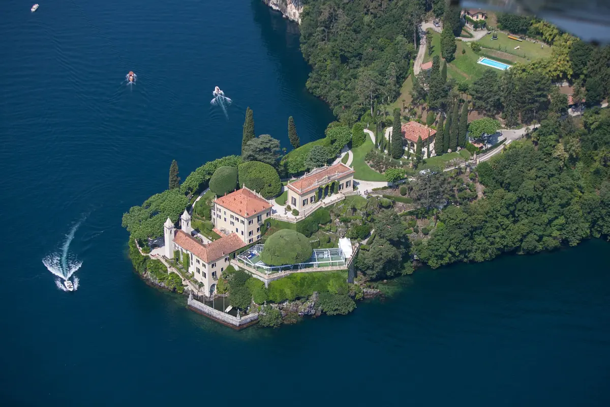Villa del Balbianello from above